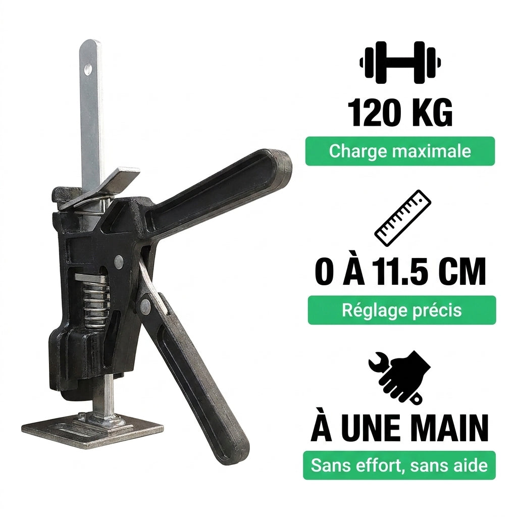 Cric manuel multifonction pour pose et levage facile