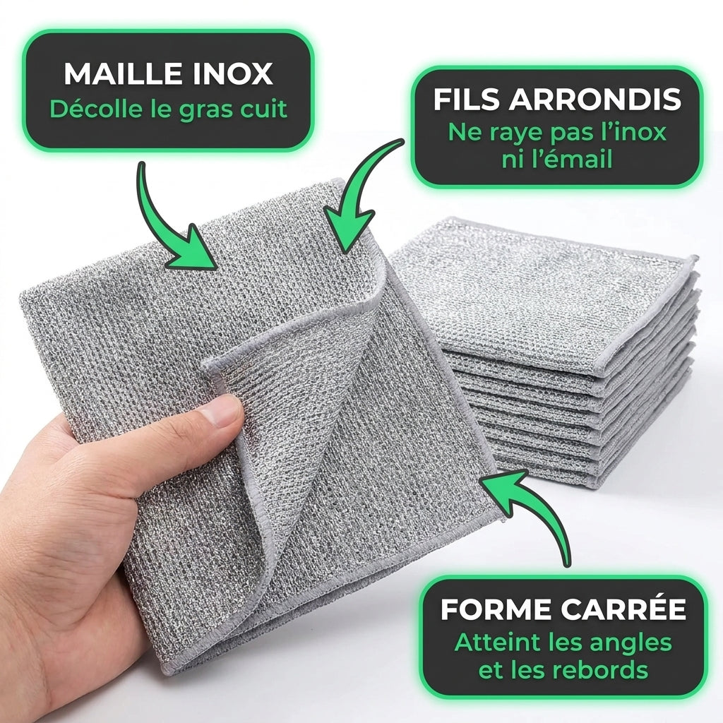 Cleaninox | Chiffons récurants inox puissants et sans rayures
