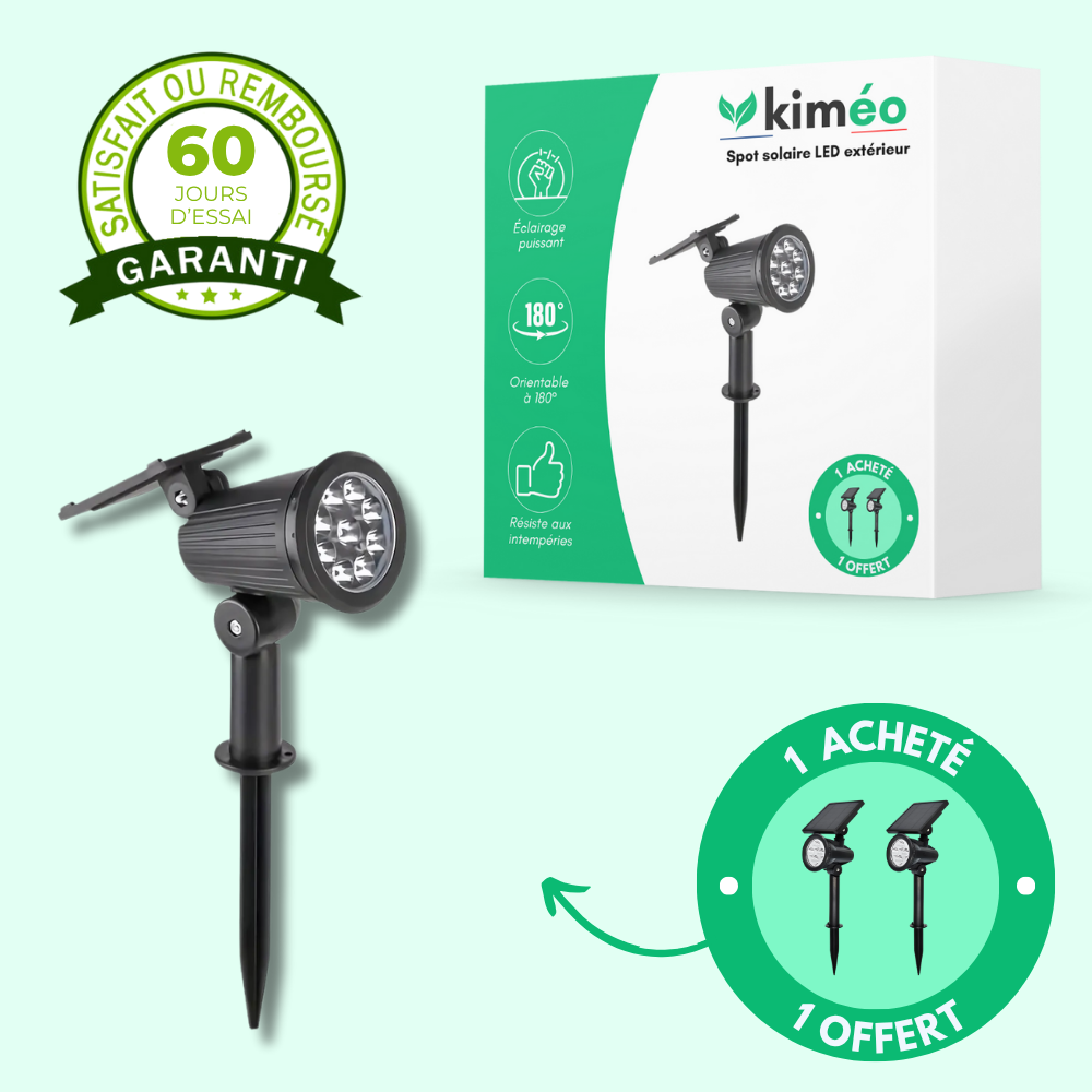 Spot solaire LED extérieur orientable et étanche (lot de 2)