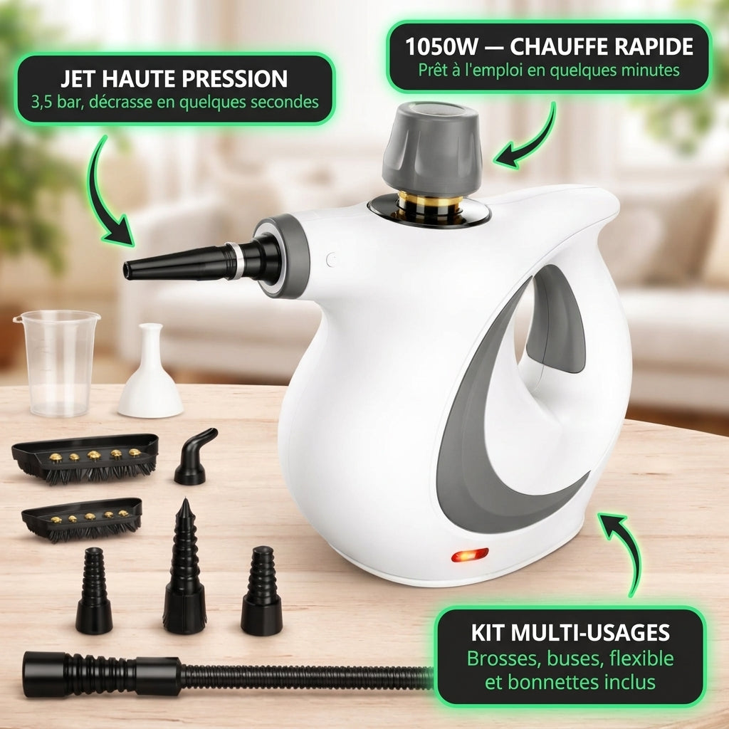 VaporMax | Nettoyeur à Vapeur Électrique Haute Pression | Multi-Usages Sans Produits Chimiques
