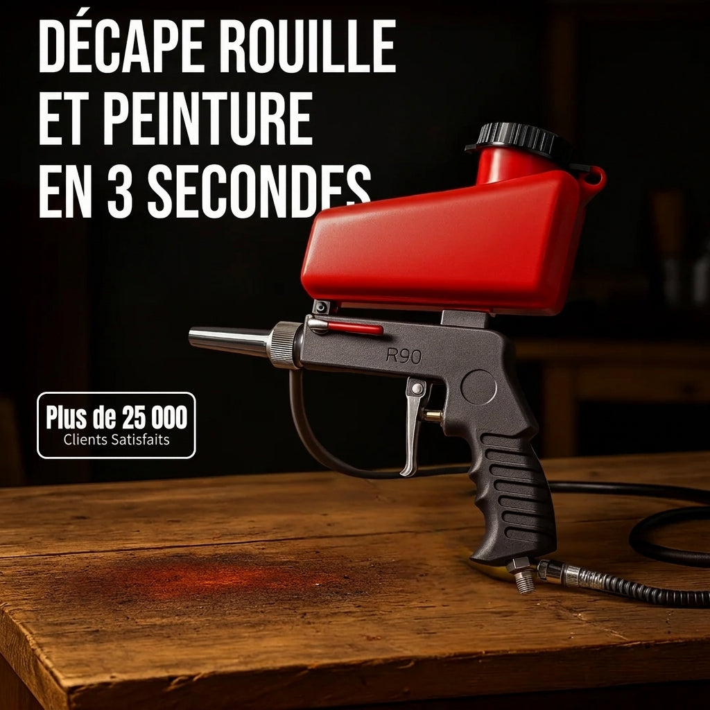 Pistolet de Sablage Pneumatique Portable – Décapage Efficace Rouille & Peinture – Haute Précision