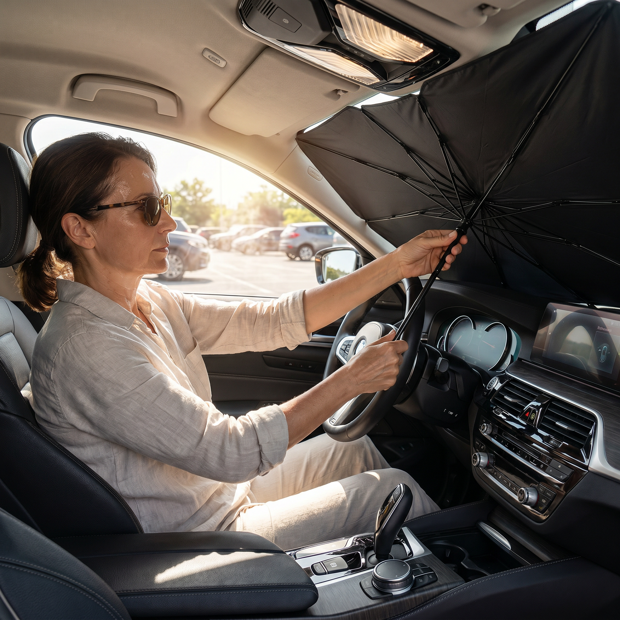 SunBloc – Pare-soleil voiture repliable, protection thermique anti-UV