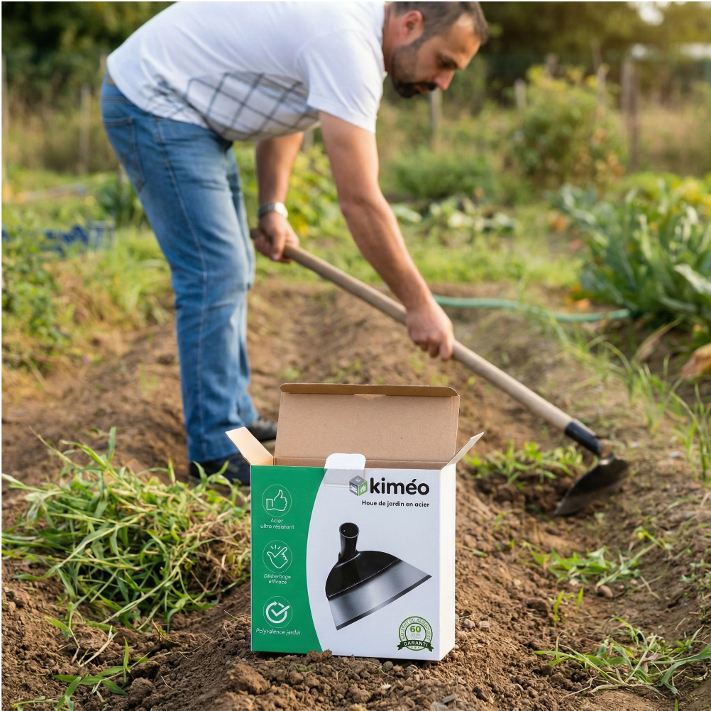 Houe de jardin en acier pour désherbage et aération du sol – Outil manuel robuste sans manche