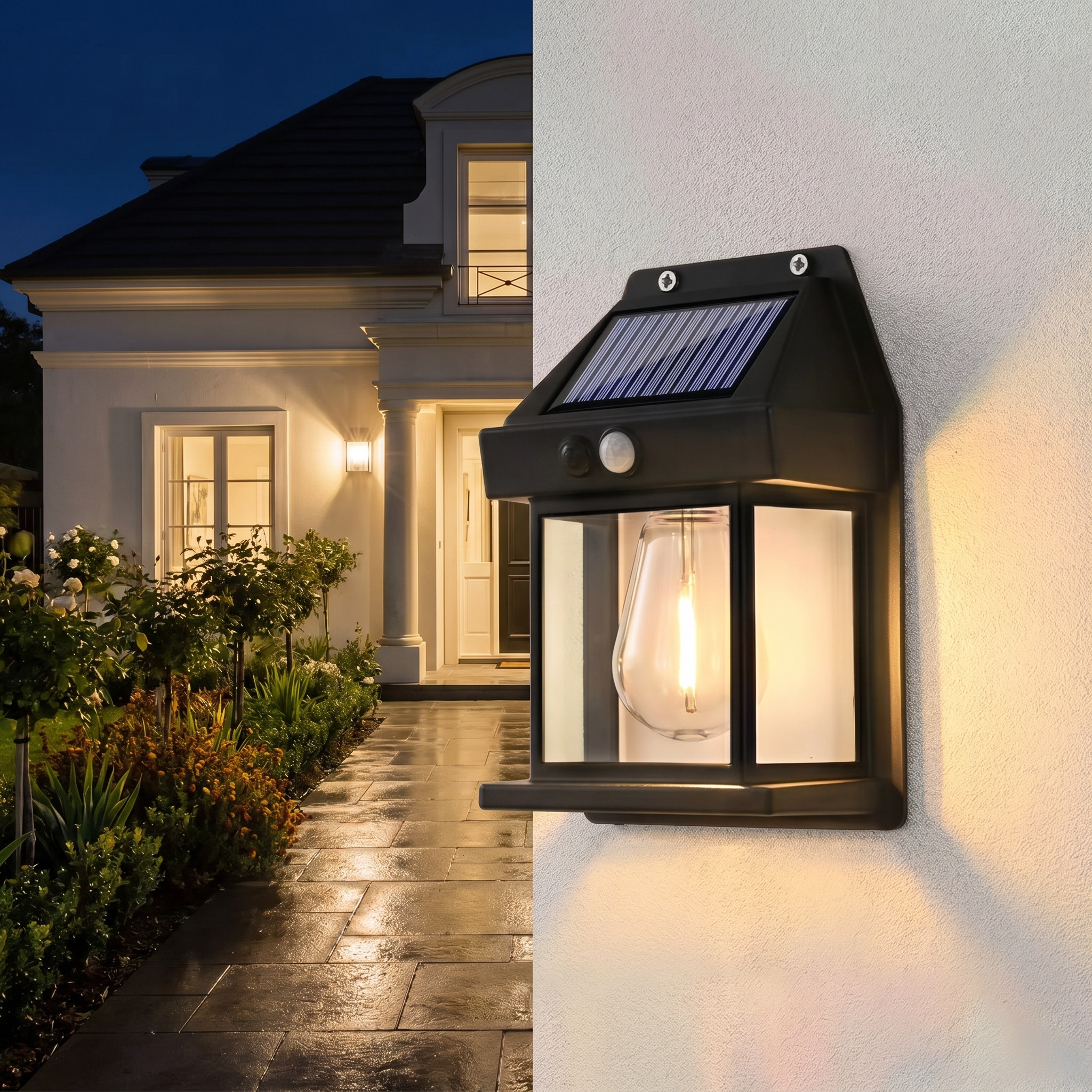 Lampe Murale Solaire à Détection – Éclairage Extérieur Écologique avec Capteur de Mouvement
